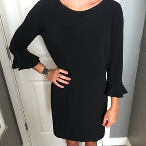 Black Ann Taylor dress with ruffle sleeves